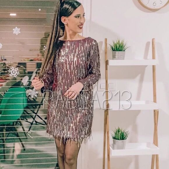 ZARA FRINGED SEQUIN DRESS - Picture 3 of 14